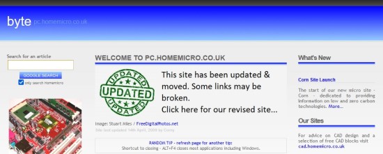 The Homemicro.co.uk website - LZC - PC - CAD - HVAC