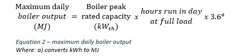 maximum daily boiler output equation maximum daily boiler output equation